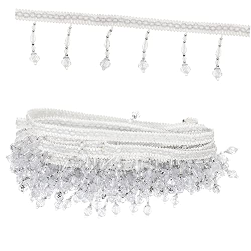 DOITOOL Beaded Fringe Trim für Vorhänge Weiße Perlen Fransenborte für Heimdekoration für DIY Bastelprojekte und Fensterverzierungen Hochwertiges Material Einfach Zuzuschneiden und DOITOOL Beaded Fringe Trim für Vorhänge Weiße Perlen Fransenborte für Heimdekoration für DIY Bastelprojekte und Fensterverzierungen Hochwertiges Material Einfach Zuzuschneiden und von DOITOOL
