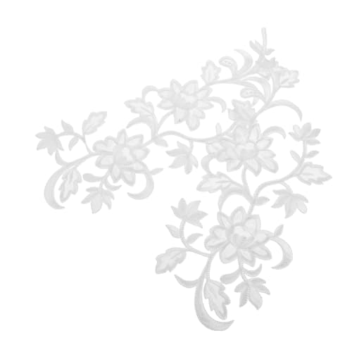 DOITOOL Bestickte Blumenapplikationen zum Aufbügeln Weiße Lotusblumen Stickerei Patches Vielseitig für Hochzeitskleider Kleidung Rucksäcke Einfache Diy-dekoration Stilvolle von DOITOOL