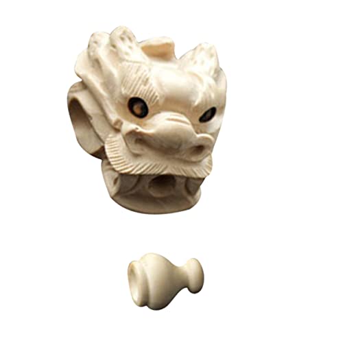 DOITOOL Boxwood Schlüsselanhänger Anhänger Dreidimensional Geschnitzter Chinesischer Drachenkopf Holzperlen DIY Schmuckherstellung Charms für Armband Halskette Zubehör von DOITOOL