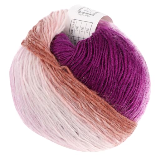 DOITOOL Bunte Baumwoll Polyester Dickes Superweiches Garn für Handstricken Häkel Schal und Mützenwolle Farbverlaufendes Garn für Diy Pullover Decken Schals Accessoires von DOITOOL