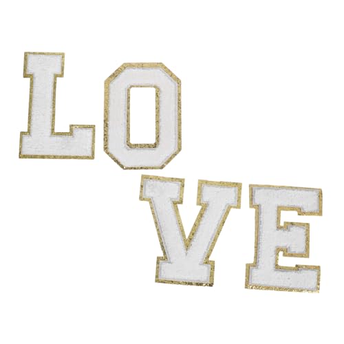 DOITOOL Chenille Buchstaben Applikationen mit Glitzer Goldrand zum Aufbügeln Weiche Polyester Love Letter Patches für Kleidung Hüte Rucksäcke DIY Dekoration und Team Geschenke DOITOOL Chenille Buchstaben Applikationen mit Glitzer Goldrand zum Aufbügeln Weiche Polyester Love Letter Patches für Kleidung Hüte Rucksäcke DIY Dekoration und Team Geschenke von DOITOOL