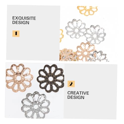 DOITOOL DIY Perlenkappen mit Blumenmuster Hohlraum Design Mischfarben Langlebige Spacer Beads Caps für Armbänder und Ohrringe Schmuckherstellung Zubehör von DOITOOL