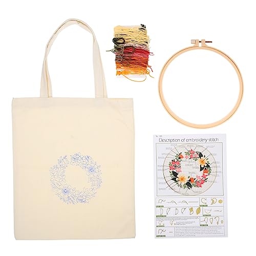 DOITOOL Dekoratives Stickset für Anfänger mit Leinwandtasche Diy Kreuzstich Kit Komplett Ausgestattet Sicherer Materialmix für Eltern Bastelspaß und Persönliche von DOITOOL