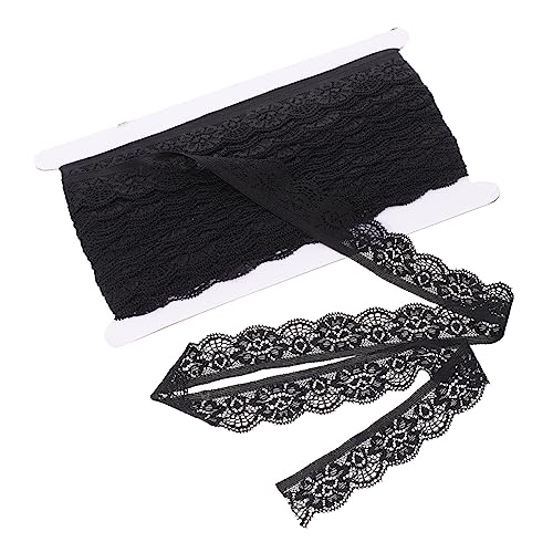 DOITOOL Diy Spitzenborte Elastisch Schwarz Einseitig Hohles Design für Kleidung und Unterwäsche für Hochzeiten Bastelprojekte und Dekorationen Yards pro Packung von DOITOOL
