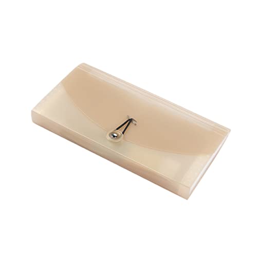 DOITOOL Einfacher Dokumentenordner Tragbar mit Elastischem Band Erweiterbarer Fächermappe aus PP Material Beige Halbtransparent für Büro und Zuhause von DOITOOL