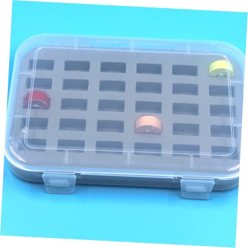 DOITOOL Fächer Bobbin Aufbewahrungsbox aus Kunststoff mit Schwamm Portable Spulenkasten zum Schutz und Ordentlichen Verstauen von Nähmaschinenspulen Robust und Praktisch für Nähzubehör von DOITOOL