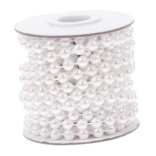 DOITOOL Faux Perlenkette Rolle Weiße Künstliche Perlen Schnur Leichte Perlengirlande Für Schmuckherstellung Hochzeit Weihnachtsdeko Bastelprojekte Vase Füller von DOITOOL