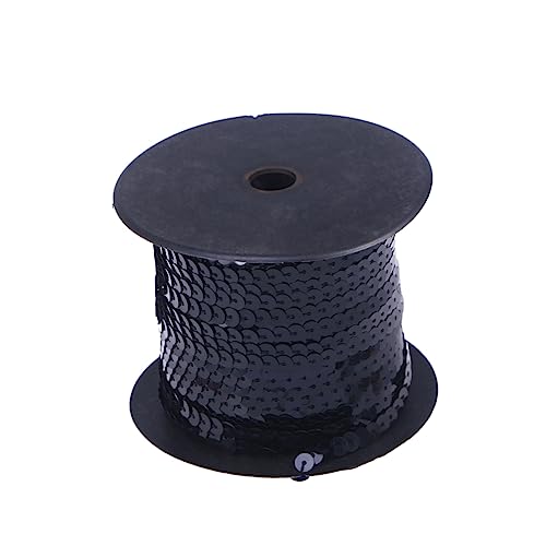 DOITOOL Flaches Paillettenband für Diy Projekte Elastische Glitzerborte Schwarz Yards Rolle für Hochzeiten und Bastelarbeiten von DOITOOL