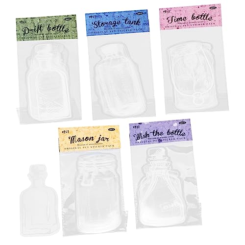 DOITOOL Flaschenförmige Transparente Aufkleber Klare Dekorative Sticker für Scrapbooking Tagebuch und Planer Vielseitig Einsetzbar für Handwerksprojekte und Glatte Oberflächen pro Packung von DOITOOL