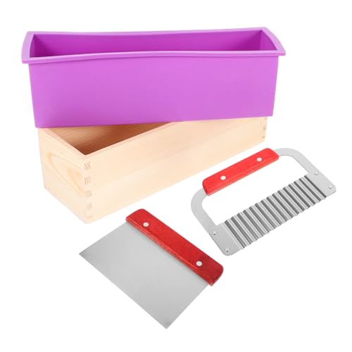 DOITOOL Flexibles Silikon Seifenform mit Rechteckiger Laibform und Holzbox für DIY Seifenherstellung Handgemachte Seifen Gießform Leicht zu Reinigen für Anfänger und Profis von DOITOOL