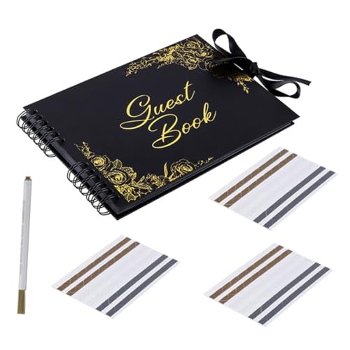 DOITOOL Gästebuch mit DIY Design Schwarzes Hardcover für Unvergessliche Erinnerungen Einladend für Gäste für Hochzeiten und Feierlichkeiten von DOITOOL