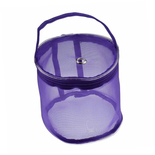 DOITOOL Garnknäuel Aufbewahrung Haken Garntasche Stricktasche Häkel Aufbewahrungstasche Wollhalter Nähprojekttasche Netztragetasche Damen Garnaufbewahrung Lila von DOITOOL