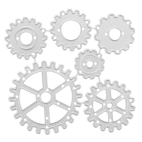 DOITOOL Geprägte Matrize aus Kohlenstoffstahl Prägeschablonen aus Metall Zahnräder für das Handwerk Steampunk-Ausrüstung Fondantformen Scrapbooking stirbt Stanzformen aus Metall Silber von DOITOOL