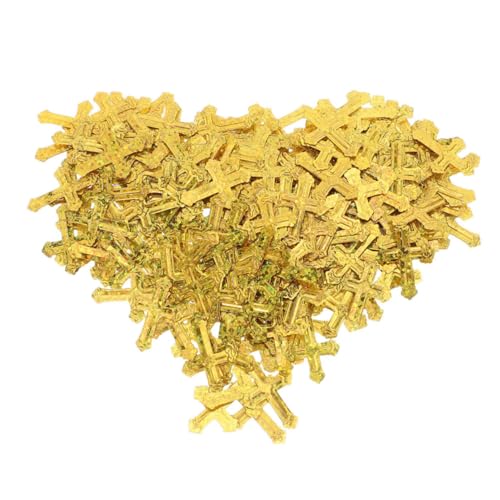 DOITOOL Goldene Kreuz konfetti aus Plastik Glitzernde Tischdeko für Taufe Kommunion Hochzeit Vielseitige Langlebige Streudeko Einfache Reinigung Festliche Feiergestaltung von DOITOOL