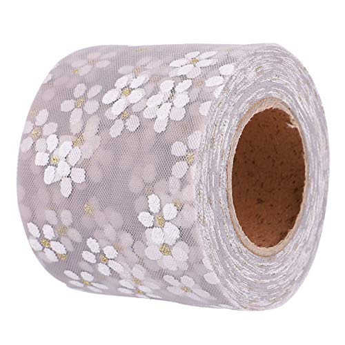 DOITOOL Graues DIY Netzband mit Kleinen Pflaumenblüten Yards Zubehör für Kleidung Haarschmuck und Bastelprojekte Leichtem und Strapazierfähigem Material von DOITOOL