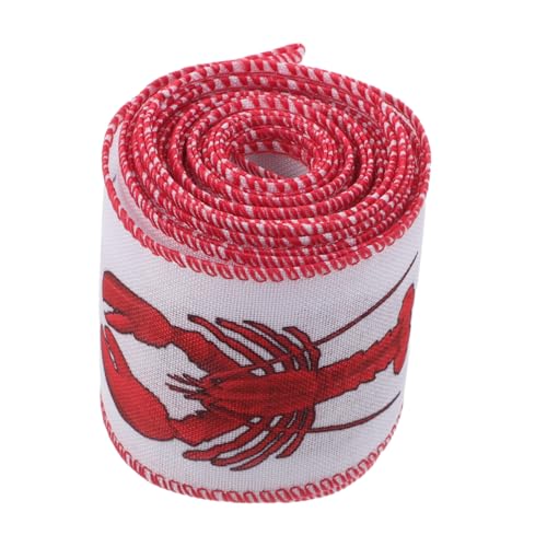 DOITOOL Grosgrain Geschenkband mit Drahtkante Lang Polyester Stoffband mit Roter Hummer-Motiv Robustes Schleifenband für Geschenkverpackung Blumensträuße und Partydeko DOITOOL Grosgrain Geschenkband mit Drahtkante Lang Polyester Stoffband mit Roter Hummer-Motiv Robustes Schleifenband für Geschenkverpackung Blumensträuße und Partydeko von DOITOOL
