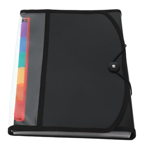 DOITOOL Großes Fassungsvermögen Aktenordner mit Fächern Erweiterbarer Tragbarer Dokumenten Organizer aus Schwarzem PVC Vielseitiger Büro und Schul Filefolder für Wichtige Unterlagen von DOITOOL