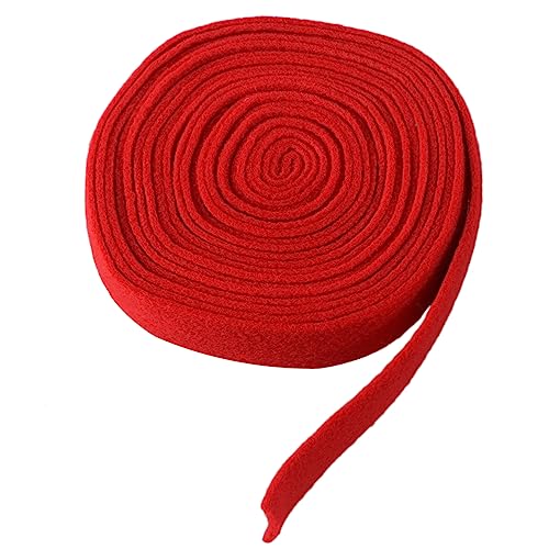 DOITOOL Gurtband Aus Wollfilz Dünn Stoffbänder Zum Nähen Weihnachtsbänder Aus Draht Weihnachts-poly-mesh-band Weihnachtsdrahtband Streifen Dekorationen Stoffbänder Zum Basteln Schleife Rot von DOITOOL