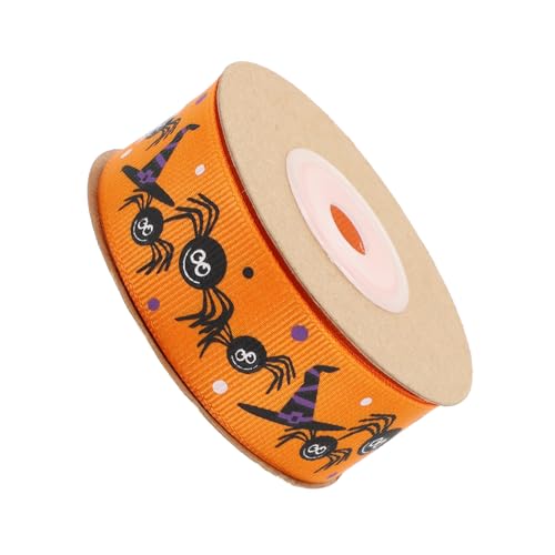 DOITOOL Halloween Geschenkband aus Strapazierfähigem Breit Weiches Dekoratives Band mit Kürbis und Spinnennetz Motiv für DIY Geschenkverpackungen und Partydeko von DOITOOL