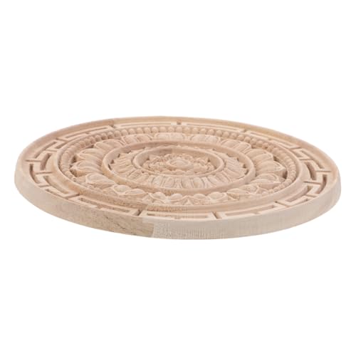 DOITOOL Handgefertigte Runde Holzapplikation Mandala Blumenmotiv Unbemalt Geschnitzte Möbelverzierung für Schrank Kommode Bett Wanddekoration DOITOOL Handgefertigte Runde Holzapplikation Mandala Blumenmotiv Unbemalt Geschnitzte Möbelverzierung für Schrank Kommode Bett Wanddekoration von DOITOOL