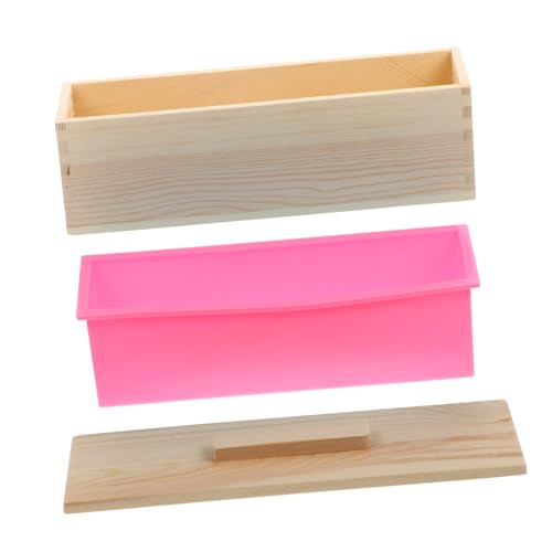 DOITOOL Handgefertigte Seifenform Holzbox Multifunktionale Silikonform für Diy Seifenherstellung Praktische und Leichte Seifenmould mit Deckel für Kreative Projekte von DOITOOL