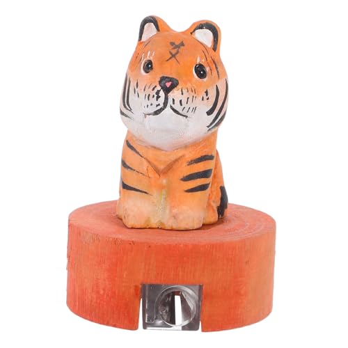 DOITOOL Handgefertigter Holz-Bleistiftspitzer mit Einzigartigem Tiger-design Tragbarer Manueller Bleistiftspitzer für Schule Zuhause und Unterwegs Präzise und Kinderfreundlich von DOITOOL