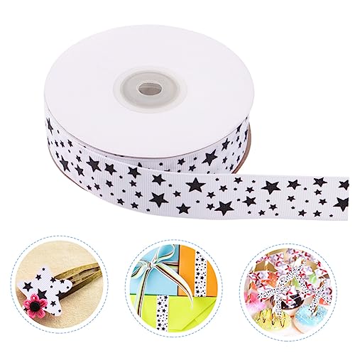 DOITOOL Handgemachtes Breites Sternen Muster Ribbed Band Weiß für Diy Haarschmuck Geschenkverpackung Blumen und Kuchen Robustes Leichtes Polyesterband mit Feiner Verarbeitung von DOITOOL