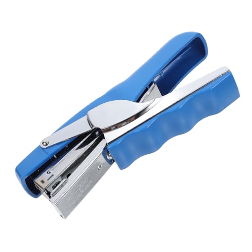 DOITOOL Handhefter tragbar handhaben Schulmaterial Mini Hefter Produkt für Papier -Grundwerkzeug Hefter Klassenzimmer Schreibtischversorgung Hefter schwere Ausführung Bürogeräte Eisen Blau von DOITOOL