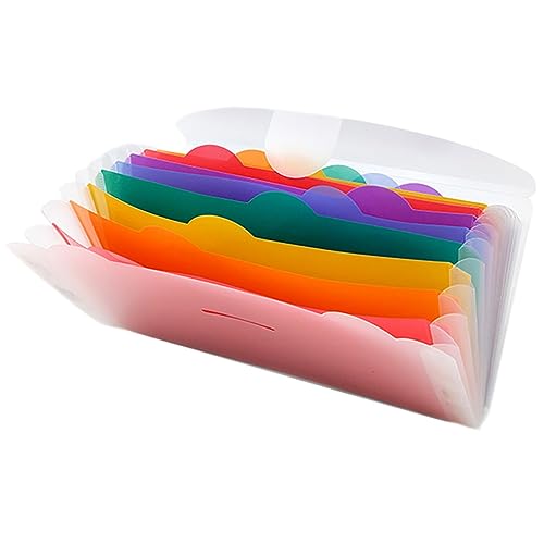 DOITOOL Handlicher Fächerordner aus Stabiler Folie mit Fächern Rainbow Design für Schule Büro und Dokumentenorganisation Vielseitig Einsetzbar für Belege Papiere von DOITOOL
