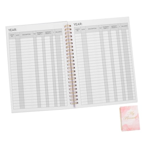 DOITOOL Hauptbuch Scheckbücher Aufzeichnen Finanziell Überprüfen Checkbook Lesen Registrieren Scheckregister Für Persönliches Scheckbuch Registriert Scheckbuchregister Rosa Papier von DOITOOL