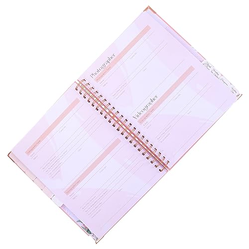 DOITOOL Hochzeitsplaner Notizbuch mit Spiralbindung Romantisches Cartoon Design Praktischer Organizer für Verlobung und Hochzeit Erinnerungen und To Do Listen Erstellen von DOITOOL