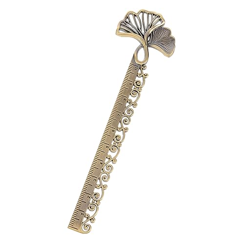 DOITOOL Hollow Drawing Bookmark Ruler Stencil Vintage Lesezeichen Metall im Ginkgo Design für Design und Studium Vielseitig Einsetzbar Nähmaßstab und Buchzeichen von DOITOOL