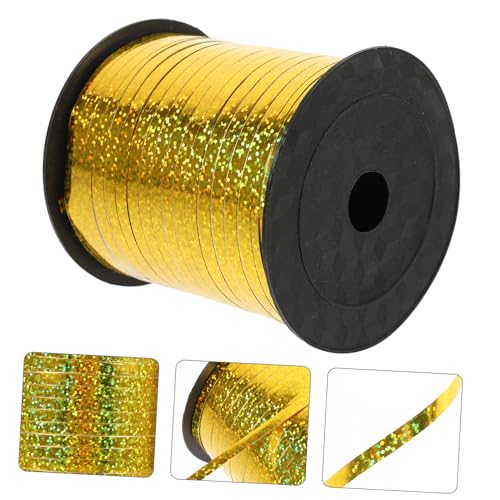DOITOOL Holografisches Dekoband Gold Yards DIY Geschenkband für Geschenkverpackung Ballon Hochzeitsdeko Vielseitiges Party Festivalband zum Basteln und Verpacken von DOITOOL