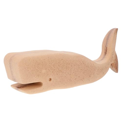 DOITOOL Holz Walfigur DIY zum Bemalen Natürliche Holzdekoration Unvollendete Handbemalte Tierfigur Originelles Wohnaccessoire für Kinderzimmer und Wohnzimmer Khaki von DOITOOL