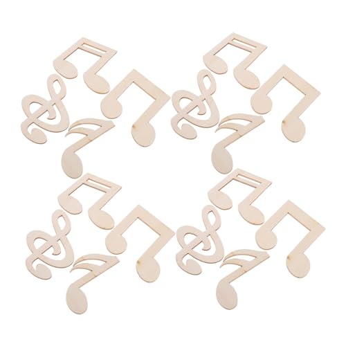 DOITOOL Holz musiknoten zum Bemalen Unbearbeitete Holzfiguren DIY holz scheiben für Kinderbasteln Kreative Musiknoten Holzstücke für Partydeko und Malspaß von DOITOOL