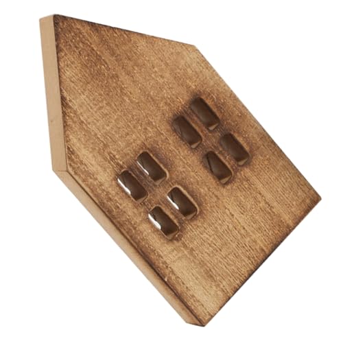 DOITOOL Holzscheiben Mini Haus Deko Realistisches Desktop Haus für Weihnachtsdekoration Pflegeleicht für Wohnzimmer Schaufenster und Festlichkeiten von DOITOOL
