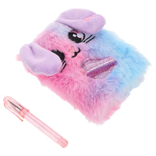 DOITOOL Kawaii Notizbuch mit Stift Weiches Kuscheliges Cartoon Hund Notizheft für Mädchen Tragbares Plüsch Tagebuch zum Schreiben Scrapbooking und DIY Handwerk Vielseitig für Schule und von DOITOOL