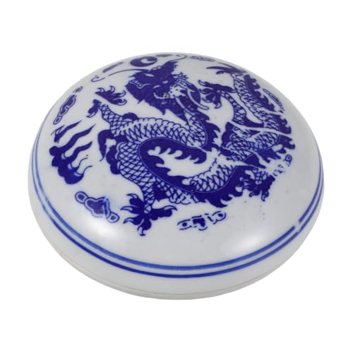 DOITOOL Keramik Box für Kalligrafie mit Drachenmuster Stabiles Design für Anfänger Vielseitig für Chinesische Kalligrafie Tintenpaste und Dekoratives Kunsthandwerk Geeignet von DOITOOL