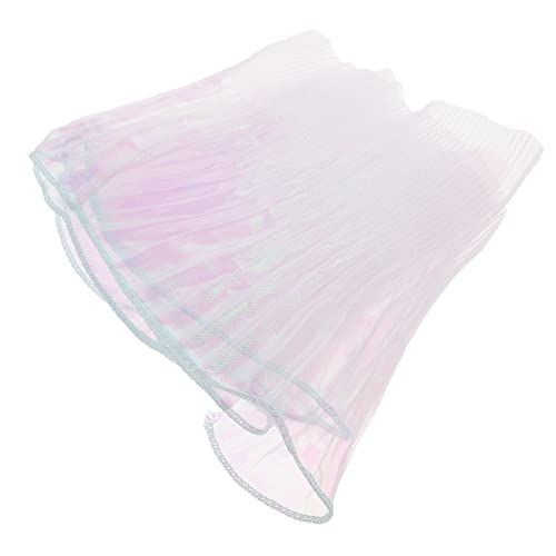 DOITOOL Kleid Dekorativer Bastelstoff Floraler Spitzenstoff Hochzeit Nähzubehör Schier Zerzaust Krause Blumen- Rüschen Nähen Stickstoff Zarter Nähstoff Kleid Futtermaterial Organza von DOITOOL