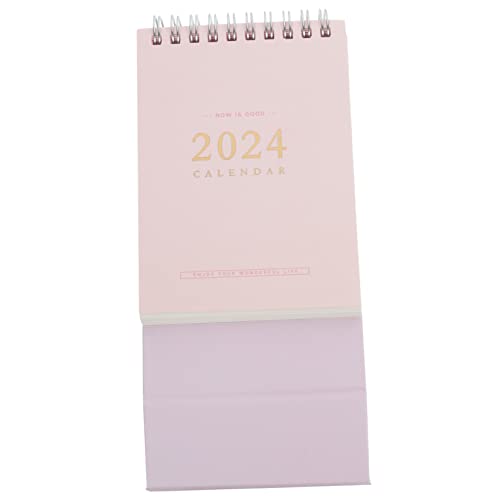 DOITOOL Kleiner Schreibtischkalender Notizblock Lehrertischkalender 2023-2024 monatlicher Schreibtischplaner groß Datum kleiner Kalender Desktop-Standkalender Papier Rosa von DOITOOL