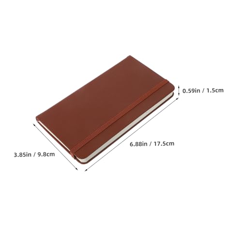 DOITOOL Kompaktes Notizbuch Mini mit Elastischem Verschluss Braunes Kunstleder Pocket Journal für Männer und Frauen Tragbares Tagebuch für Arbeit Reise Tägliche Notizen Handliches von DOITOOL