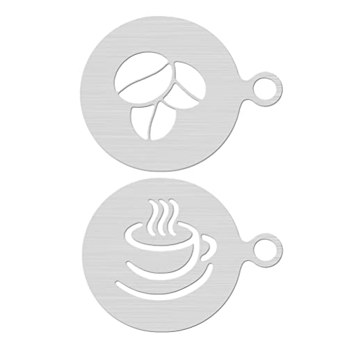 DOITOOL Kreative Kaffeeschablonen für Latte-Kunst, Puderzuckersieb, Schablone, 2 Stück von DOITOOL