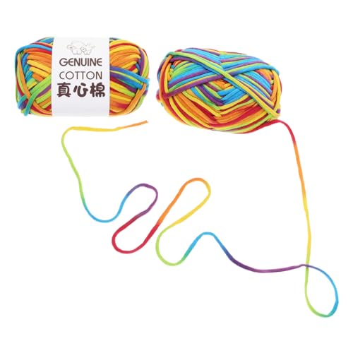 DOITOOL Lebendiges, professionelles Häkelgarn, buntes Strickmaterial für Puppentaschen und Haustierkleidung, weiches, strapazierfähiges Baumwollgarn zum Basteln und Nähen, 2 Stück von DOITOOL