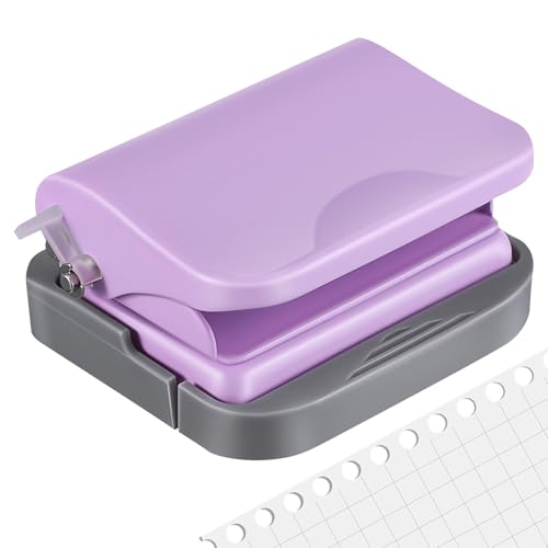 DOITOOL Loseblatt Lochstanzer für Spiralbindung Tragbarer Papierlocher Helllila Effizienter Binder Lochstanzer zur Einfachen Dokumentenorganisation und Vielseitigem Lochen von DOITOOL