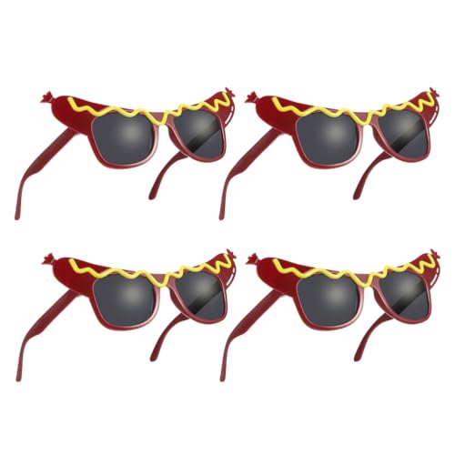DOITOOL Lustige Hot-Dog-Brillen für Tanzparty, Make-up, dekorative Sonnenbrille, Hotdog-Kostüm, Zubehör für Maskerade, Urlaub, Geburtstag, Caarnival Sommer, Halloween, Party, 4 Stück DOITOOL Lustige Hot-Dog-Brillen für Tanzparty, Make-up, dekorative Sonnenbrille, Hotdog-Kostüm, Zubehör für Maskerade, Urlaub, Geburtstag, Caarnival Sommer, Halloween, Party, 4 Stück von DOITOOL