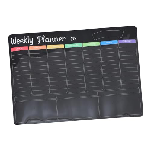 DOITOOL Magnetischer Wochen und Monatsplaner Kühlschranktafel Schwarz Wiederverwendbar Abwischbar mit Stift und Radiergummi Familienkommunikation Notizboard für Essensplanung und von DOITOOL