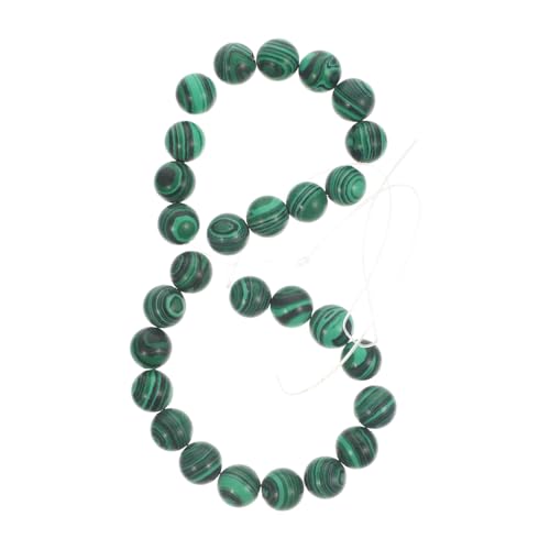 DOITOOL Malachit Naturstein Perlen Rund Lose Schmuck Perlen DIY Zubehör für Armbänder Halsketten Basteln und Dekorationen von DOITOOL