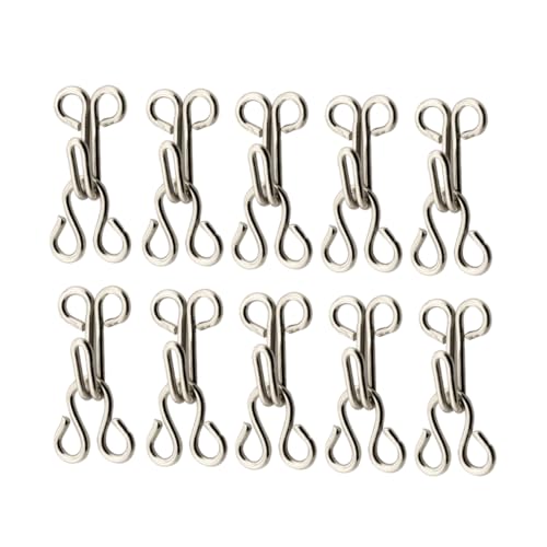 DOITOOL Metallhaken und Ösen, Verschluss zum Nähen, silberfarbene Verschlüsse für Jacken, Hosen, Mäntel, Bastelarbeiten, leicht und langlebig, insgesamt 50 Stück DOITOOL Metallhaken und Ösen, Verschluss zum Nähen, silberfarbene Verschlüsse für Jacken, Hosen, Mäntel, Bastelarbeiten, leicht und langlebig, insgesamt 50 Stück von DOITOOL