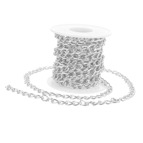 DOITOOL Metallkette DIY Schmuckkette Silberfarbene Gliederkette für Armband Charm Anhänger Schmuckherstellung Zubehör Handgefertigte Bastelketten für Kreative Schmuckgestaltung von DOITOOL