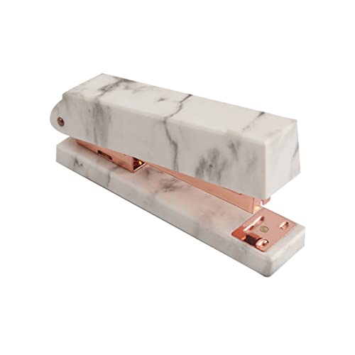 DOITOOL Moderner Marmormuster Tacker Roségold Ergonomisch Komfortabel Büro Schule Zuhause Klassisches Design Langlebig Schreibtischzubehör Geschenkidee für Schüler und Kollegen von DOITOOL